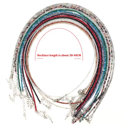 Natural Crystal quartz agate tourmaline Stone 2-3mm Cutting beads Mini necklaces Bracelet are suitable for men and women gifts 12 best sales tourmaline necklace - №11