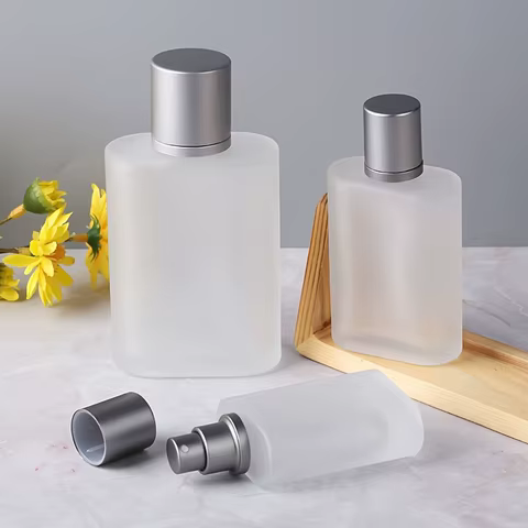 30ml screw top sandblasted glass perfume bottle liquid spray bottle empty bottle 50ml dispenser bottle empty makeup fine mist 10 best sales perfume glass - №8