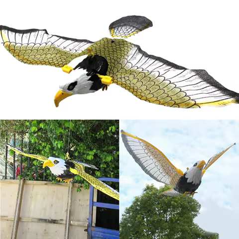 1xBird Repellent Hanging Eagle Flying Owl Repellent Scarer Emulation Flying Hawk Bird Garden Scarecrow Yard Outdoor Pest Control 8 best sales zebra finch bird - №3