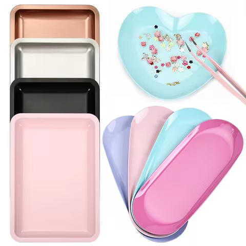 New Stainless Steel Cosmetic Storage Tray Heart Shape Nail Art Equipment Plate Surgical Dental Salon Manicure Tools 10 best sales surgical tray - №2