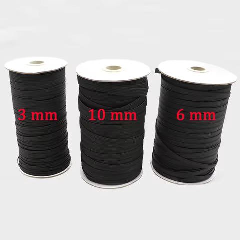 3/4/5/6/8/10MM White/black Flat Elastic Bands Elastic rubber band wedding Garment elastic tape for DIY sewing Stretch Rope acces 10 best sales rubber for clothes - №8