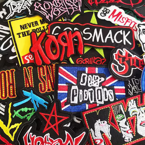 Rock Band Iron-On Patches For Cloth Jackets Punk Appliques Embroidery Classic Nostalgia Music Badges Handmade Sewing Supplies 6 best sales rock band iron on transfers - №5