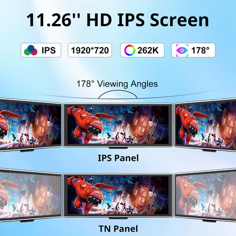 11.26 inch IPS Touch Screen Multimedia Video Player Portable 4K DVR Wireless CarPlay/Android Auto Dual Lens Driving Recorder 8 best sales portable dvd player with screen - №6