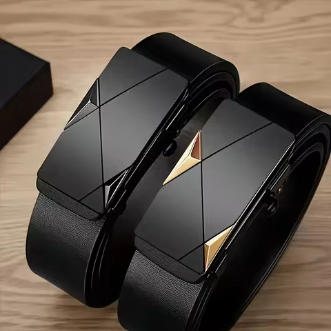Stylish Men's PU Leather Belt - Fashion Belts for Daily Life, Leisure, Party, Festival, Work, and Business Automatic Buckle 12 best sales tiff necklace - №9