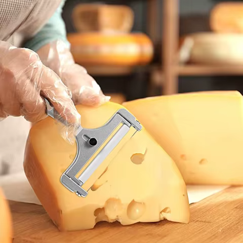 Aluminum Alloy Cheese Slicer with Wire Adjustable Thickness Cheese Butter Cutter for Soft and Semi-Hard Cheeses Kitchen Gadgets 12 best sales cheese slicers - №5