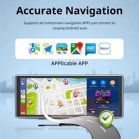 11.26 inch IPS Touch Screen Multimedia Video Player Portable 4K DVR Wireless CarPlay/Android Auto Dual Lens Driving Recorder 8 best sales portable dvd player with screen - №6