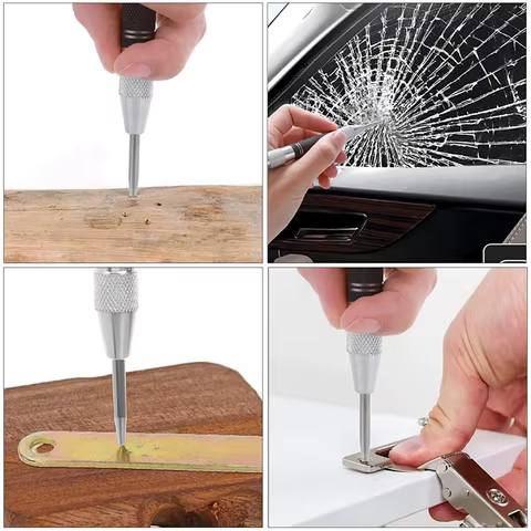 1pc Spring Type Automatic Center Punch Locator Glass Striker Window Breaker Punch Centering Punch Punch Tool 10 best sales customized hole punch - №1