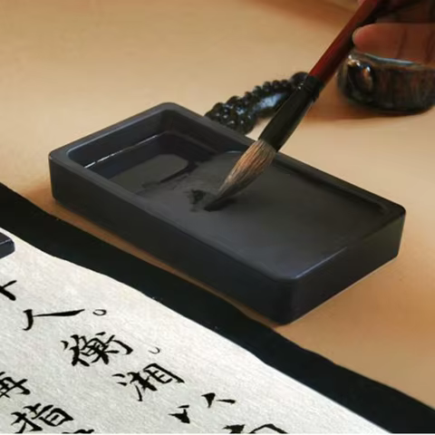 1Pc Ink Stone Chinese Ink Dish Sumi Inkstone Japanese Inkstone Calligraphy Inkstone Ceramic Ink Dish Four Treasures Of The Study 8 best sales ink stone - №3