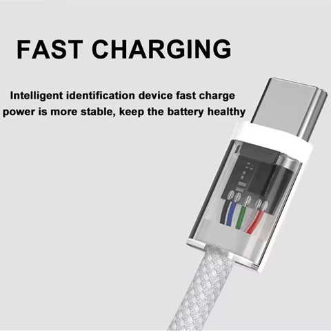 Usb C to Type C Fast Charging PD 60W Mobile Phone Date Cable For Iphone15 Android Samsung Huawei Type C Braided Charger Cable 8 best sales samsung cable - №8