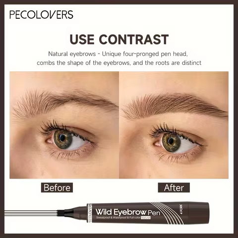 6 Colors 1pc Eyebrow Pen Waterproof 4 Split Tip Eyebrows Pen Eyebrow Tattoo Pen Waterproof Liquid Black Eyebrow Makeup Pencil 12 best sales propolis serum - №1
