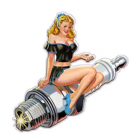 Creative Military Supply Pin Up Girl bikers only Retro Car Stickers Car Laptop Trolley Case Helmet Decor Car Decal Oem KK13cm 10 best sales pinup girl stickers - №9