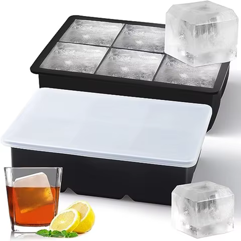 4/6/8/15 Grid Big Ice Tray Mold Giant Jumbo Large Food Grade Silicone Ice Cube Square Tray Mold DIY Ice Maker Ice Cube Tray 8 best sales mould king harry potter - №5