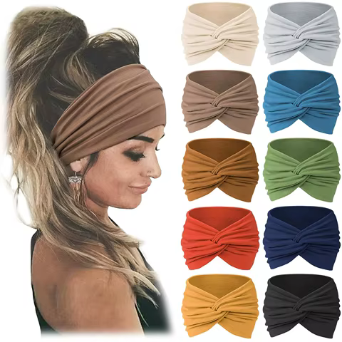 Bohemian European and American Sports Headband Women's Wide Yoga Elastic Running Hair Accessories Headw 10 best sales yoga hat - №10