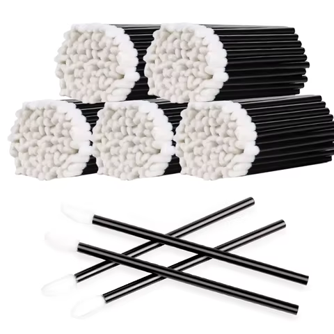 100 Pcs Disposable Lip Lint Free Applicators Lipstick Testers Wands Applicators for Makeup Lip Brushes Makeup Beauty Tool 6 best sales flock applicator - №3