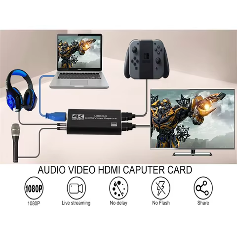 4K HDMI-compatible USB 3.0 Video Capture Card 1080P 60fps HD Video Recorder Grabber For OBS Capturing Game Card Live 4K SAMGET 6 best sales video maker - №6