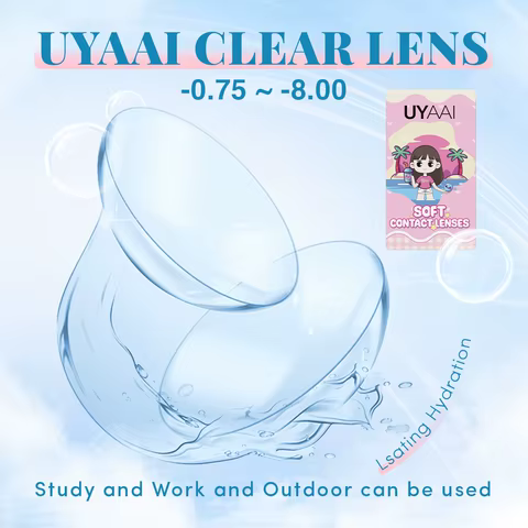 UYAAI -0.75~-9.00 Clear Myopia Lenses High Quality Transparent Contact Lenses with Degree Natural Prescription Eye Contacts 10 best sales natural contact lenses - №9