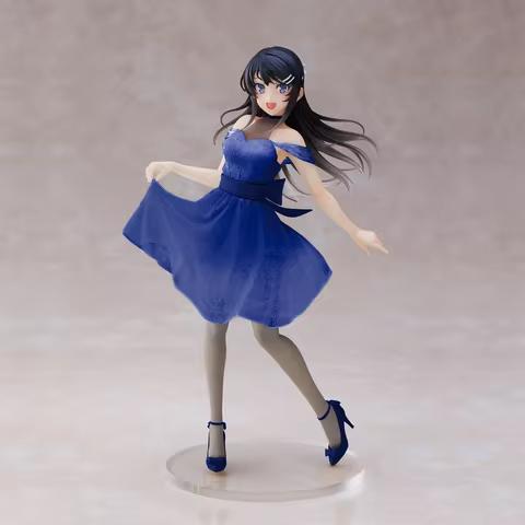 Sakurajima Mai Blue dress beautiful girl anime statue figure ornaments small gifts room decorations 8 best sales anime statue - №5