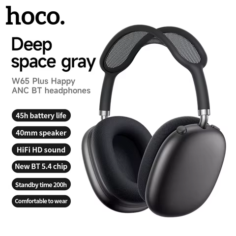 HOCO W65 Plus ANC Noise Reduction Bluetooth Headphones Over The Ear Wireless Big Earphone Hifi Sounds Sport Headsets With Button 6 best sales hoco - №1