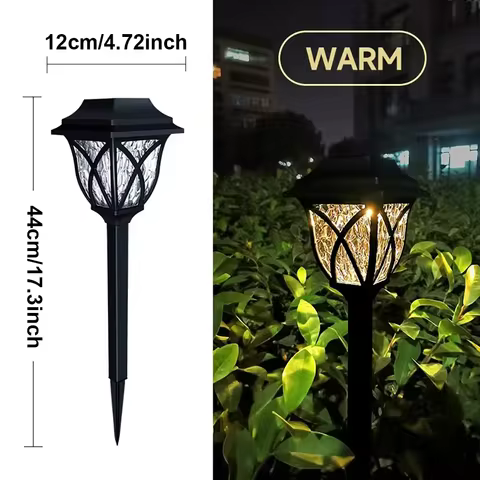 2pcs LED Solar Lawn Lights Outdoor Waterproof Garden Pathway Lamps Warm Light for Villa Courtyard Landscape Decoration Miflame 12 best sales mudcloth - №3