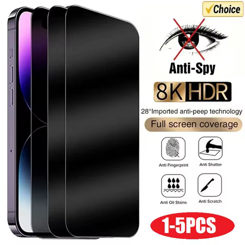 1-5PCS Anti-Spy Glass for iPhone 15 14 13 12 11 Pro Max Mini X XS XR 7 8 6 Plus Privacy Screen Protector For iPhone SE 2020 2022 12 best sales playdoh - №1