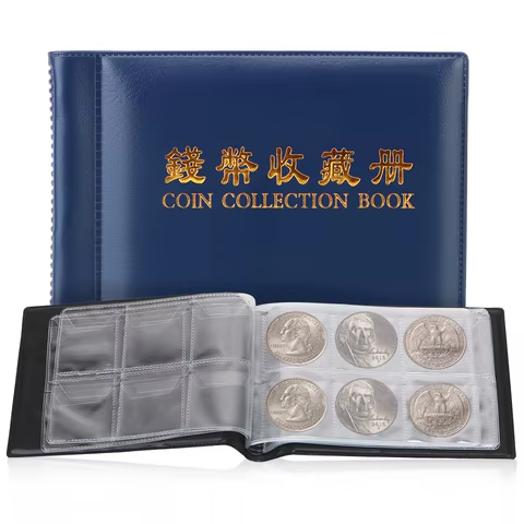 Coin Collection Book Coin Storage Bag Gifts 60 Pockets Stamp Album 12 best sales album coin - №9