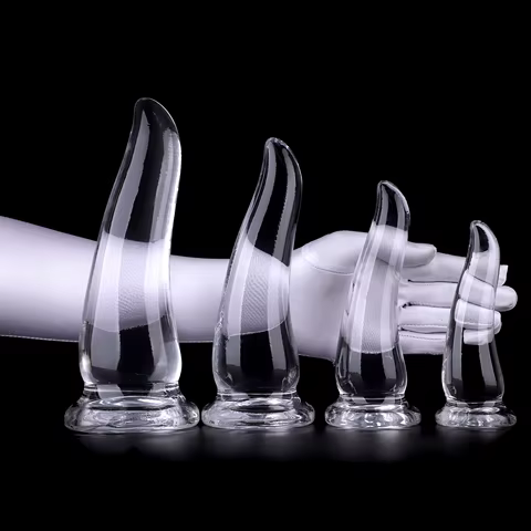 Black&Transparent Anal Plug Horn Dildo for Woman Prostate Dilator Massager Butt Suction Cup Sex Toys for Men Adults Beads 12 best sales suction cup prostate - №11