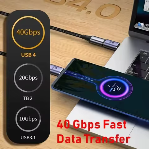 USB4.0 40Gbps OTG type C 90 degree Adapter 100W 5A USB C to Type C Fast Charging Converter USB C Data Adapter For Macbook 8K60HZ 8 best sales type c to vga - №5