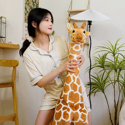 40cm Simulation Giraffe Doll Real Life Giraffe Plush Toys Cute Stuffed Animal Dolls Birthday Gift Kids Toy Bedroom Madagascar 12 best sales madagascar toy - №10