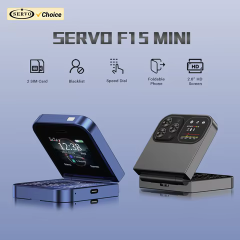 SERVO Classic Small Flip Mobile Phone 2G Dual SIM Card Blacklist Speed Dial 2.0“ Screen 180° Fold Button Cellphones New upgrade 10 best sales phone with buttons - №10