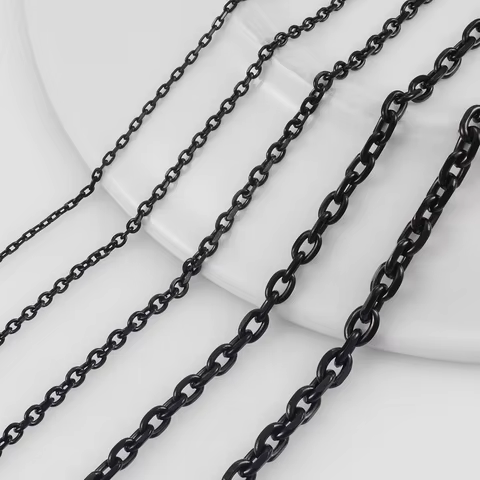 Hiphop Stainless Steel Black Rolo Link Chain Necklace 1.6/ 2.4/ 3/ 4/ 5mm Bracelet Jewelry Accessories Choker Christmas Gifts 12 best sales watch choker - №10