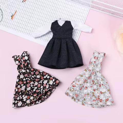 Multistyles Handmade Doll Mini T-shirt Skirts Navy Style Clothes for 1/6 Bjd Doll Casual Wears Dresses DIY Gift Doll Accessories 8 best sales bjd skirt - №7