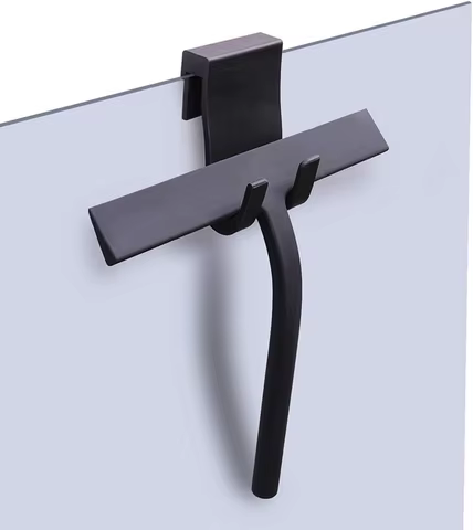 Matte Black Silicone Squeegee Streak Free Cleaning Shower Squeegee for Glass Bathroom Shower Doors Mirrors Tiles Car Windows 10 best sales glass squeegee - №5