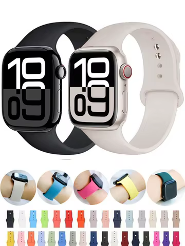 Straps For Apple Watch Band 44mm 40mm 45mm 41mm 49mm 46 42mm 38mm correa silicone bracelet iwatch series 10 7 8 se 3 6 9 ultra 2 10 best sales casio camera - №10