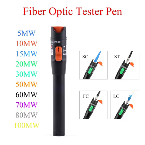 1PCS Fiber Optic Tester Tool Kit 5MW/10MW/15MW/20MW/30MW/50MW/60MW FTTH Optic Pen SC/FC/ST Adjustable Red Laser Power Meter 12 best sales fiber optics - №2