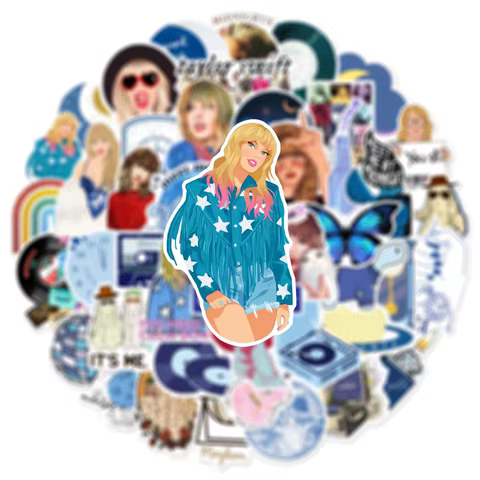 200Pcs Taylor Swift Music Stickers Waterproof Stickers for Water Bottle Laptop Skateboard Car Bumper Computer for Boys Girls 6 best sales taylor swift patches - №4