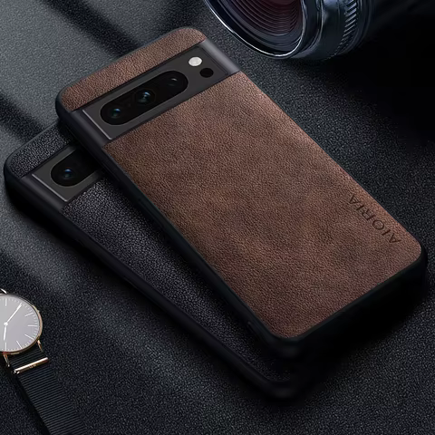 Premium Luxury leather Phone Case for Google Pixel 8 7 6 Pro 8A 7A 6A 5 5A 4A 4 XL 5G Retro Business Style Solid color cover 10 best sales case pixel 4a - №8