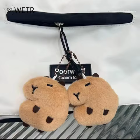 Creative Soft Stuffed Animal Capybara Plush Doll Star Squeak Toy Cartoon Bag Pendant Key Chain Backpack Car Bag Key Ring 12 best sales pendant plush - №5