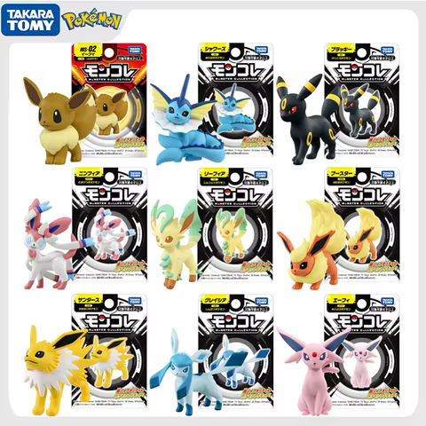 Original Takara Tomy Pokemon Umbreon Eevee Sylveon Vaporeon Sylveon Figure Toys Anime Flareon Espeon Leafeon PVC Model Doll Gift 8 best sales eve pokemon - №3