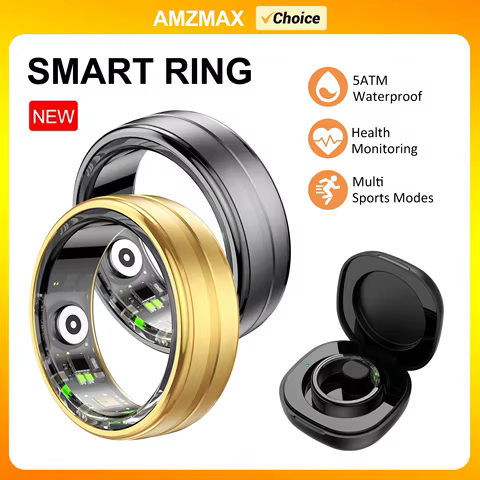 AMZMAX Smart Ring Heart Rate Blood Oxygen Sleep Monitoring Pedometer Calorie Multifunctional Sports Fitness Smart Finger Ring 10 best sales flip fuel - №2