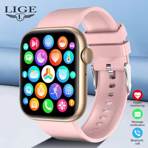 LIGE Smart Watch For Women Full Touch Screen Bluetooth Call Waterproof Watches Sport Fitness Tracker Smartwatch Lady Reloj Mujer 10 best sales full touch smartwatch - №4