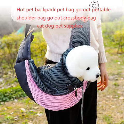 Popular pet backpack pet crossbody bag portable thickened material comfortable and breathable cat and dog pet supplies 8 best sales pet purse - №1