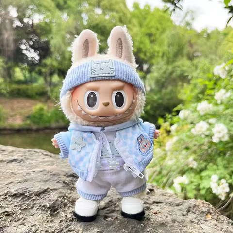 For 17cm Labubu for upset duck outfit Doll Clothes Sports Doll Clothes Color Match Hoodies Dolls Accessories 12 best sales doll hoodie - №12