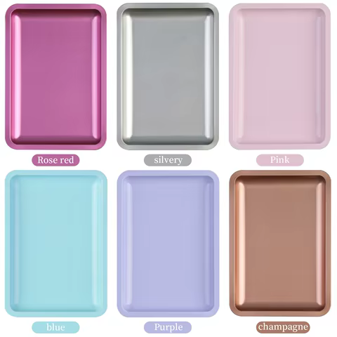 1PC Square Stainless Steel Cosmetic Storage Tray Nail Art Manicure Plate Tweezers Clippers Pens Container False Nails Dish Tools 8 best sales american capsule - №8
