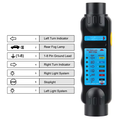 12V 7 Pin Car Towing Light Tester Trailer Plug Socket Diagnostic Tools Caravan Towing Tow Bar Light Wiring Test Accessories 10 best sales moto g power 2022 - №8