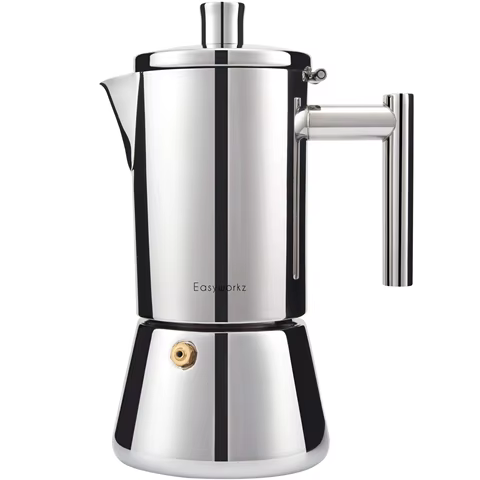 Easyworkz Diego Stovetop Espresso Maker Stainless Steel Italian Coffee Machine Maker Induction Moka Pot 8 best sales agar plates - №6