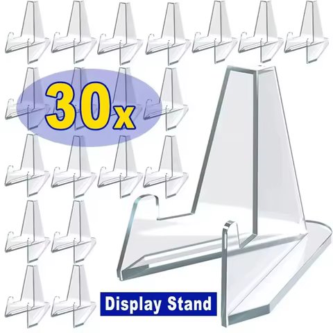 30-1PCS Triangular Card Display Stand Mini Acrylic Idol Photo Picture Holder Stands for Coin Sports Trading Cards Display Racks 8 best sales card stand display - №1