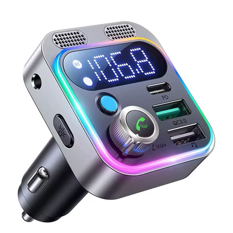 2024 Bluetooth 5.3 FM Transmitter for Car Stronger Dual Mics Deep Bass Sound 48W PD&QC3.0 Car Charger Bluetooth Adapter 8 best sales fm mike - №6