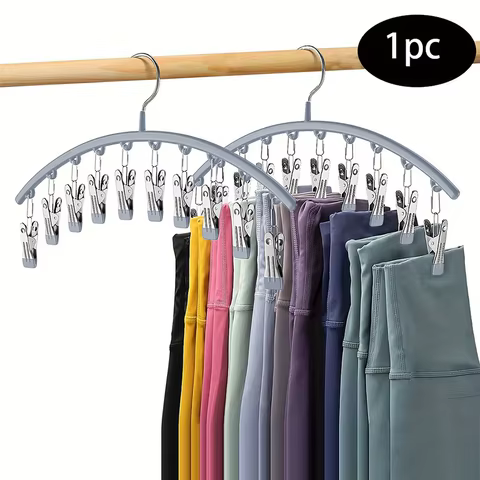 1/2/3PCS Closet Storage Hanger with 10 ClipsHangs 40 Pairs of LeggingsBlack HangerSpace-Saving Hanging Closet Organizer 8 best sales clothes hangers bulk - №6