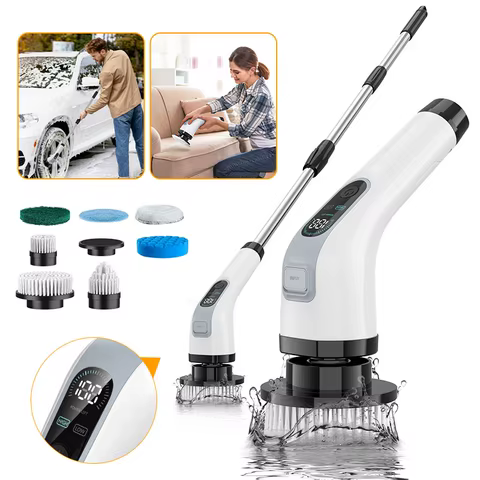 Electric Cleaning Brush Cordless Handheld Shower Scrubber Spin Cleaner Multifunctional Cleaner with 7PCS Heads Bathroom Kitchen 12 best sales 80 inch dildo - №1
