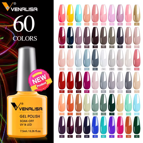 Luxury Color Nail Gel Venalisa Gel Nail Polish Lacquer Soak Off UV LED Long Lasting Nail Gel Varnish Good Price Super Gel Polish 10 best sales glimmer - №7